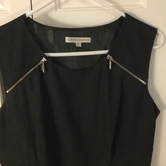 VINTAGE- Sandra Darren Gray Sheath Dress - Picture 2 of 7